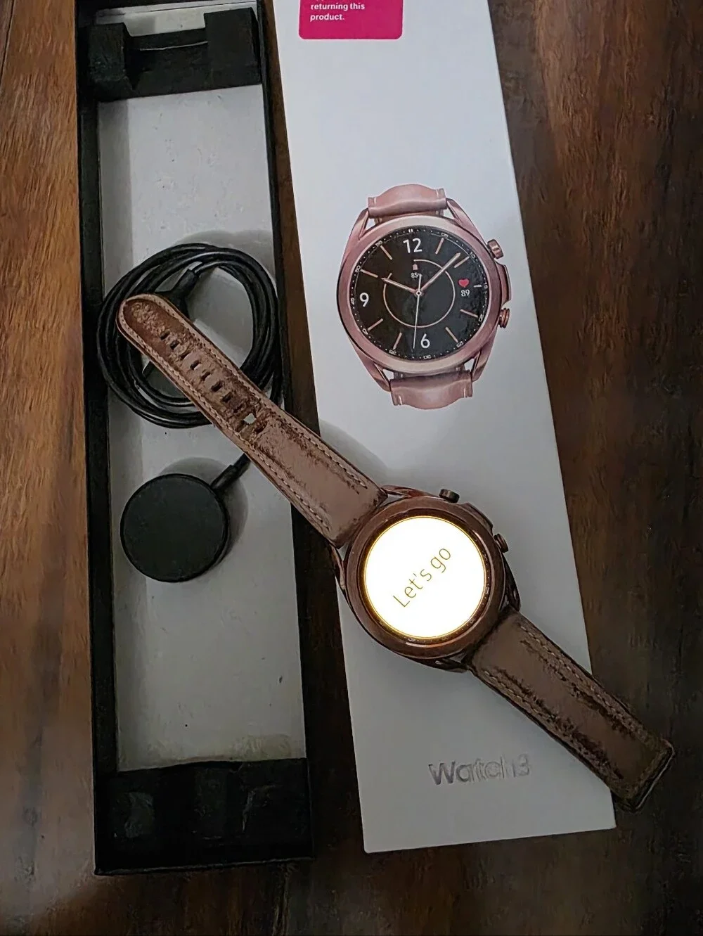 Samsung Galaxy Watch3 - Rose Gold with Leather Strap
